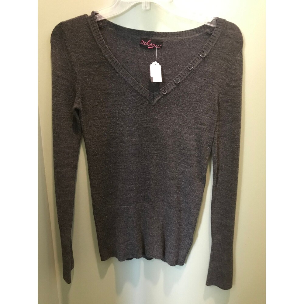 Takeout long sleeve gray sweater -size S